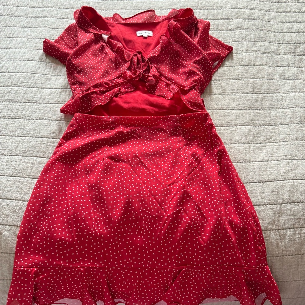 superdown Red Polka Dot Mini Dress